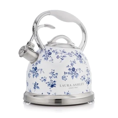 Afbeelding van VQ Laura Ashley China, roze, inductieketel, 2,5 l, snel koken, voor gaskookplaat, inductiekookplaat of andere fornuizen met drukknopmechanisme