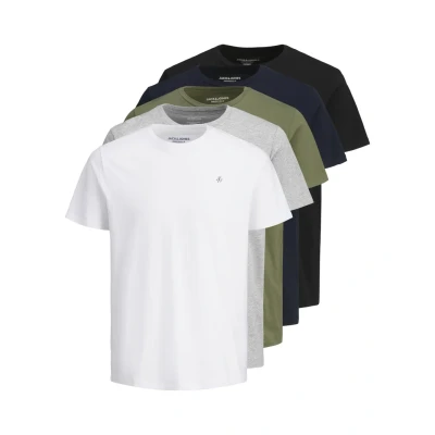 Afbeelding van Jack &amp; Jones 5 PACK Tshirt basic, Heren, Maat: Large, White