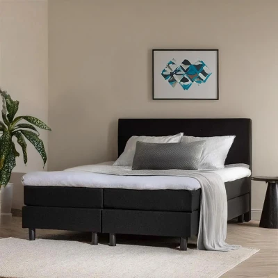 Afbeelding van 1 Persoons Boxspring 90x200 cm Antraciet Julia Comfort Van Dekbed Discounter Eenpersoons Discounter.nl