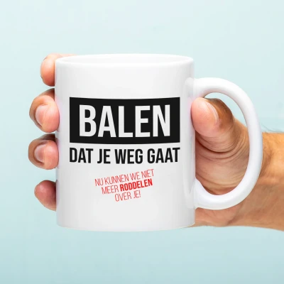Afbeelding van Mok Balen dat je weg gaat