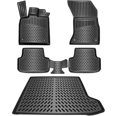 Afbeelding van ELMASLINE 3D Vloermatten &amp; Kofferbakmatten voor MERCEDES E Klasse W211 2002 2009 Sedan Automatten Kofferbak Auto accessoires