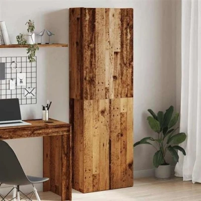 Afbeelding van vidaXL Hoge kast 60x32x190 cm bewerkt hout oud houtkleurig