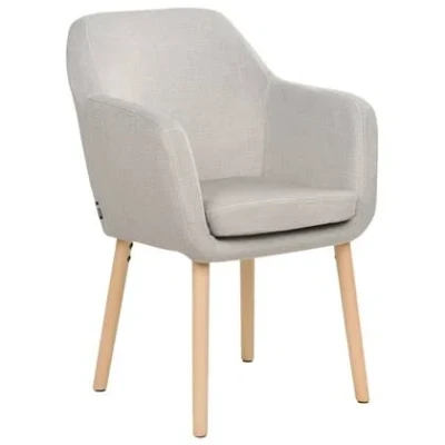 Afbeelding van Beliani YORKVILLE II Eetkamerstoel Taupe Fluweel