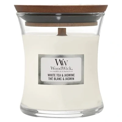 Image de Woodwick Thé Blanc et jasmin Petite bougie en pot