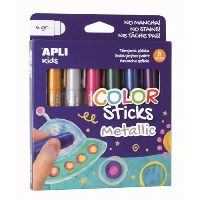 Image de Set de 6 tubes gouache solide Apli Kids Couleurs métalliques
