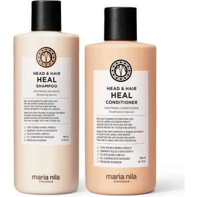 Afbeelding van Maria Nila head &amp; hair heal Care geschenkset 350ml full size shampoo + 300ml conditioner