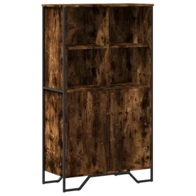 Afbeelding van vidaXL Hoge kast 79,5x35,5x137,5 cm bewerkt hout gerookt eikenkleurig