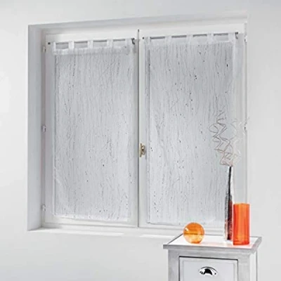 Afbeelding van Douceur d&#039;Intérieur Recht paar lussen 2 x 45 120 cm, zandsluier, wit
