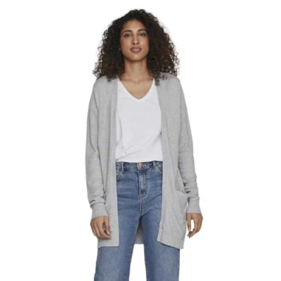 Image de VIRIL Open L/S Cardigan en tricot Noos, Mélange de gris moyen., XXL