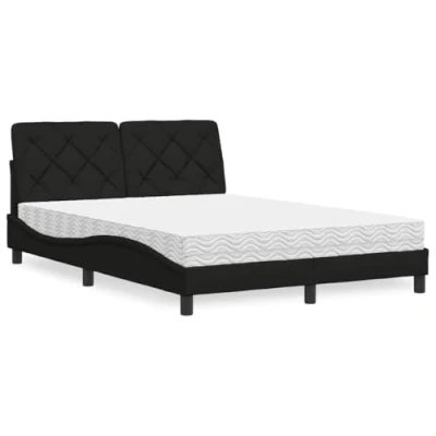 Afbeelding van vidaXL Bed met matras stof zwart 140x190 cm