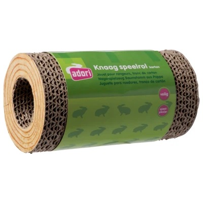 Afbeelding van Adori Knaagspeeltje Boomstam Karton Speelgoed Ø9.5x18 cm Bruin