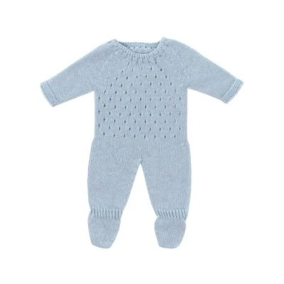 Afbeelding van Poppen pyjama blauw gebreid Miniland