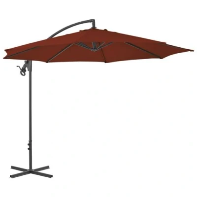 Afbeelding van VidaXL Zweefparasol met stalen paal 300 cm terracottakleurig