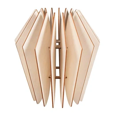 Image de Kit abat jour lamelles en bois modèle Copenhague 22 x 23,5 cm