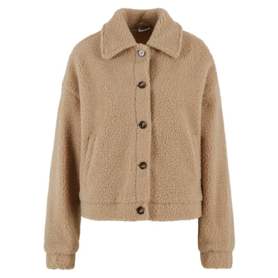 Afbeelding van Urban Classics Short Sherpa Button Jacket L Beige