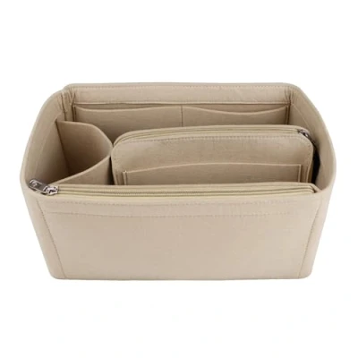 Afbeelding van NOTAG Vilten tas organizer met meerdere vakken, beige, maat M