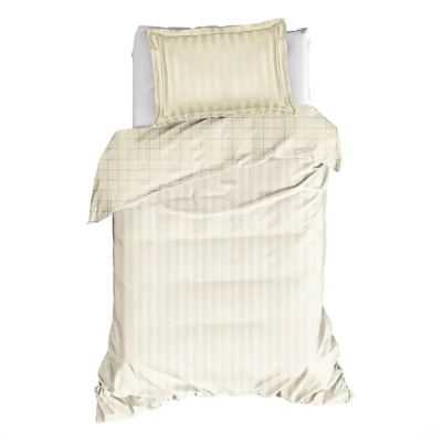 Image de de Witte Lietaer Zygo housse couette 1 personne (140x200 cm + taie d&#039;oreiller) Blanc cassé