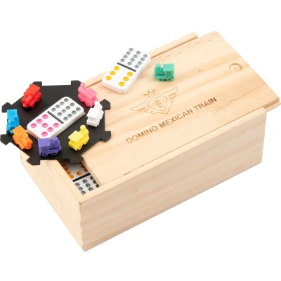 Afbeelding van Longfield games Mexican Train Dominospel Dubbel 12 Houten Kist