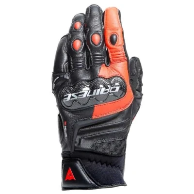 Afbeelding van Dainese Carbon 4 Short Leather Gloves Black Fluo Red S Maat Handschoen
