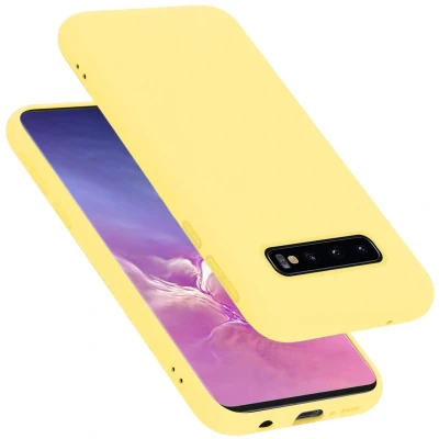 Afbeelding van Cadorabo Hoesje geschikt voor Samsung Galaxy S10 4G in LIQUID GEEL Beschermhoes gemaakt van flexibel TPU silicone Case Cover