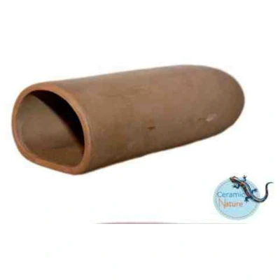 Afbeelding van Ceramicnature Leghol Rond Aquarium Ornament 14.5x6.5x4.7 cm Bruin L