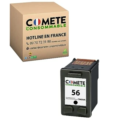 Image de COMETE HP 56 Cartouches Encre Compatible Imprimantes Noir Marque française