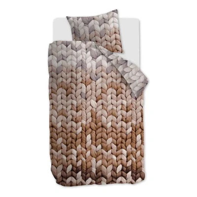 Afbeelding van Ariadne at Home Nisa Flanel Dekbedovertrek Eenpersoons 140x200/220 cm Bruin