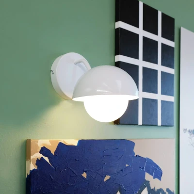 Afbeelding van Dyberg Larsen Rose wandlamp wit glanzend