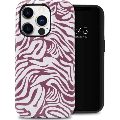 Afbeelding van Selencia Hoesje Geschikt voor iPhone 14 Pro Vivid Backcover Trippy Swirl Dark Rose