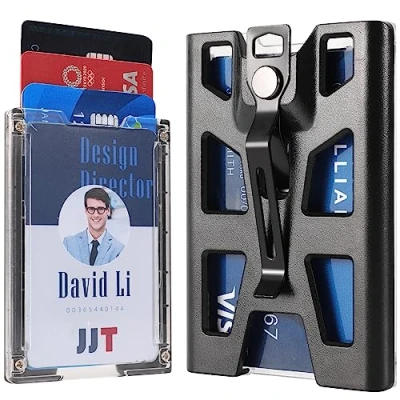 Afbeelding van Badgehouder Portemonnee met Lanyard, Hard Plastic ID Badge Houder, Metalen Clip en 4 Kaartsleuf (1 Pack)