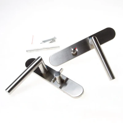 Afbeelding van Deurkruk met wc sluitingschild Intersteel 63 mm (RVS)
