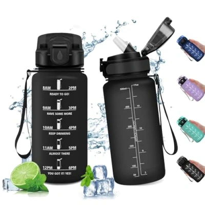 Afbeelding van Gourde de sport 500 ml, bouteille réutilisable à l&#039;épreuve des fuites, gourdes pour enfants, sport, école, gym