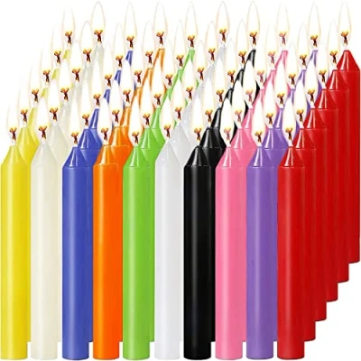 Afbeelding van Tonsooze 60 kleine conische kaarsen, verschillende soorten dripless voor chimes, magie, rituelen, feestdecoraties (10 kleuren 10 cm hoog)