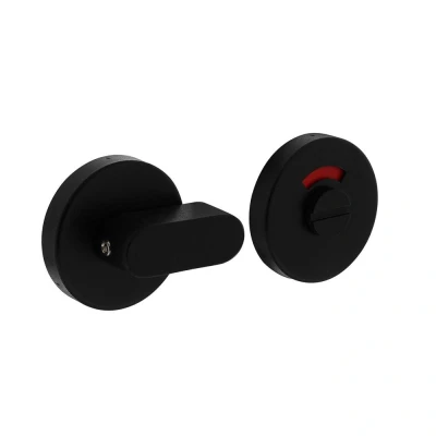 Afbeelding van Intersteel Toilet Badkamerslot Comfortknop Rond Verdekt RVS Mat Zwart