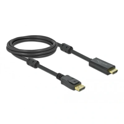 Afbeelding van Delock 85956 DisplayPort kabel / HDMI Aansluitkabel stekker, A stekker 2 m Zwart Vergulde steekcontacten, 4K UHD