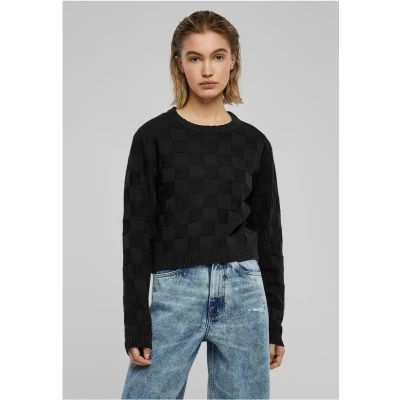 Afbeelding van Urban Classics Check Trui, Dames, Maat: XXL, Black