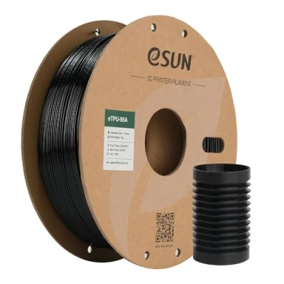 Afbeelding van eSUN TPU 95A filament 1,75 mm, flexibel, 3D printer, TPU, nauwkeurigheid +/ 0,05 spoel van 1 kg, printerfilament voor printers, zwart