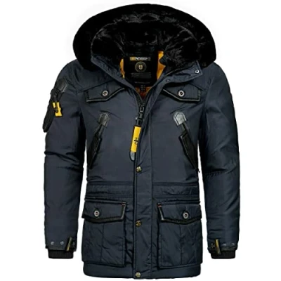 Afbeelding van Geographical Norway FVSB Parka Outdoor ACORE Luxus SKI Warme winterjas voor heren, Navy Blauw