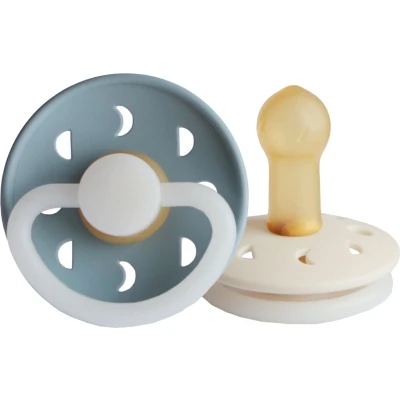 Afbeelding van Frigg Fopspeen Moon Night maat 2 6 18 mnd Stone Blue Cream stuks
