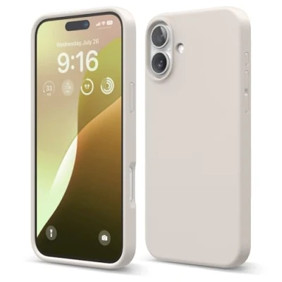 Afbeelding van elago Compatibel met iPhone 16 Plus hoesje, hoogwaardige vloeibare siliconen hoes, volledige beschermhoes, schokbestendig, slanke telefoonhoes