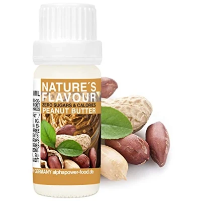 Image de ALPHAPOWER FOOD Arôme alimentaire naturel beurre de cacahuètes I liquide gouttes aromatisantes et édulcorant sans sucre, 1x10ml goût délicieux, vegan liquid sweetener Flavour Drops, Flavdrops