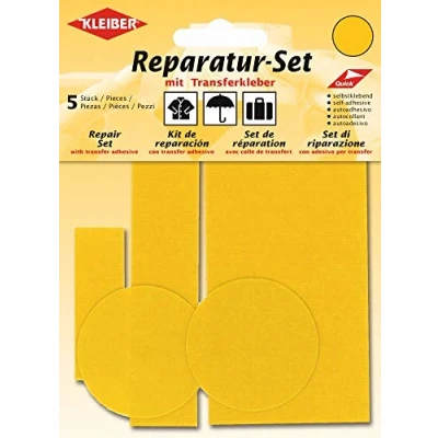 Afbeelding van Kleiber 5 delige set met zelfklevende stickers, nylon, voor het repareren van kleding, zandkleuren