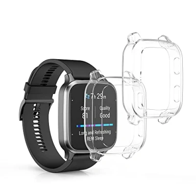 Afbeelding van kwmobile 2x smartwatch hoes geschikt voor Garmin Venu Sq 2 Music / hoesje Siliconen sporthorloge cover Activity tracker case in transparant