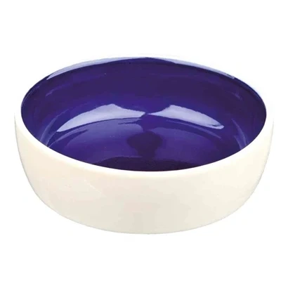 Afbeelding van Trixie Voerbak Kat Keramiek Creme / Blauw 13 CM 300 ML