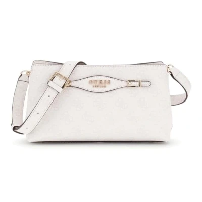 Afbeelding van GUESS Schoudertas Katya Crossbody Top Zip White Logo Wit