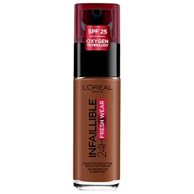 Image de L&#039;Oréal Paris Fond de Teint Fluide Infaillible 24h Fresh Wear Tous Types Peaux Teinte : Expresso (380) 30 ml