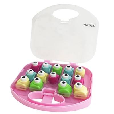 Afbeelding van EXERZ 14 stuks perforator om te knutselen in een opbergdoos papiervormer, scrapbooking, kaarten, knutselen, fotoalbum, voor kinderen