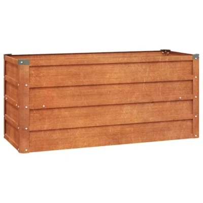 Afbeelding van vidaXL Verhoogd bed voor de tuin, roestkleurig, 100 x 40 45 cm, cortenstaal
