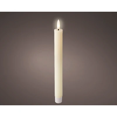 Afbeelding van Kaars LED Lumineo Beige Ø 2,2 x 24,5 cm (AAA) (2 Stuks)