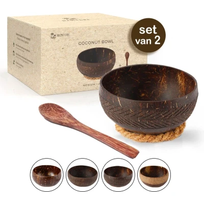 Afbeelding van NAMTURE Kokosnoot Kom Set Medium Arrow 2 Pack